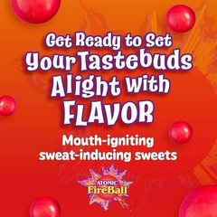 Wonka Atomic Fireball, Candy,Cinnamon Flavor,Individually Wrapped,64.8oz,240 ct.