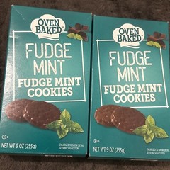 2 Pack Oven Baked Fudge Mint Cookies, 9 Oz