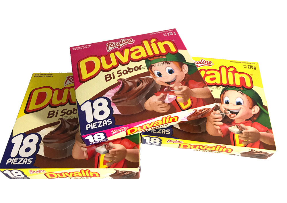 3-Pk Ricolino Duvalin Avellana y Vainilla/Fresa Mex Candy Duvalin 270g/9.5oz