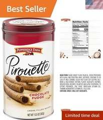Gourmet Chocolate Créme-Filled Wafers – Pirouette Cookies 13.5 Oz Tin