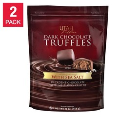 UTAH TRUFFLES DARK CHOCOLATE TRUFFLES WITH SEA SALT TRUFFLE LOVER GIFT~ 2 LBS! ~