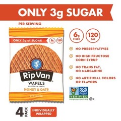 Rip Van Wafels Illa Wafel Honey&Oats Ls 4.64 Oz