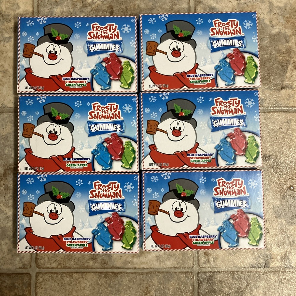 FROSTY THE SNOWMAN Shaped Gummies Theater Box 3.1 Oz X6