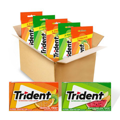 Trident Sugar-Free Chewing Gum Variety Pack Watermelon Twist & Tropical 15 Packs