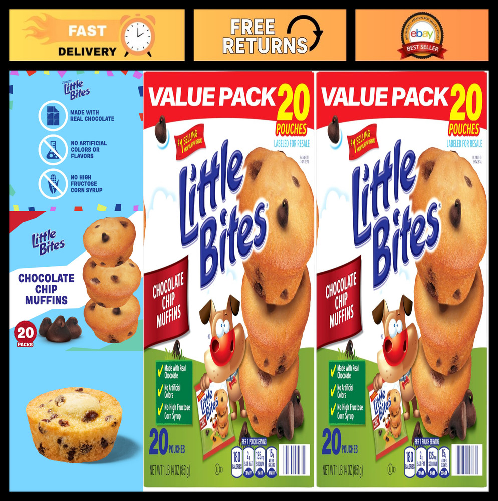 Chocolate Chip Mini Muffins Value Pack – 20 Individual 1.5 oz Packs, 30 oz Total