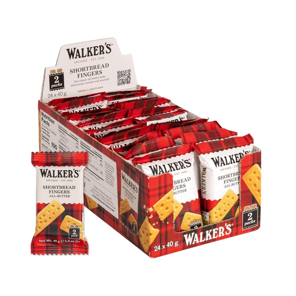 Delicious Walker’s Butter Shortbread Cookies – 24 Pouch, Ideal for Celebrations