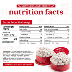 David’S Cookies Gourmet Butter Pecan Meltaway round Tin with Crunchy Pecans and