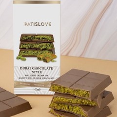 Patislove Dubai Pistachio & Kadayif Milk Chocolate 100g – Halal Gift Bar
