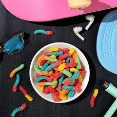 Trolli Sour Brite Crawlers Candy Sour Gummy Worms 28.8 Ounce Resealable Bag