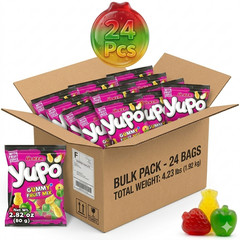 Fruit Flavor Soft Candy Jelly – 24 Pack , Assorted Apple Orange Strawberry