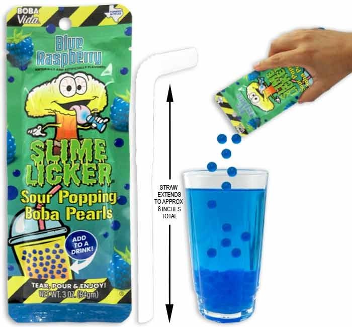 Popping Boba, Slime Licker Blue Raspberry – 1 Pouch – 3oz – BobaVida