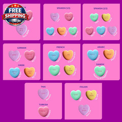 Tiny Conversation Heart Candies – Valentine’S Day Pastel Candy Hearts with Multi