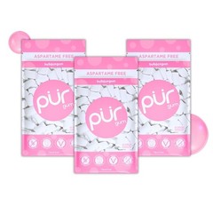 PUR Gum | Aspartame Free Chewing | 100% 55 Count (Pack of 3), Bubblegum