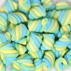 Marshmallows Twists 3-Color Twist – Vanilla Flavor- 6LB -BULK -WHOLSALE
