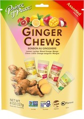 Prince of Peace Ginger Chews Assorted 8 oz Lemon, Lychee, Blood Orange, Mango