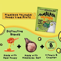 5 Packets of HIMALAYA Vajomba Honey Lime Mints 15g with Natural Himalayan Salt
