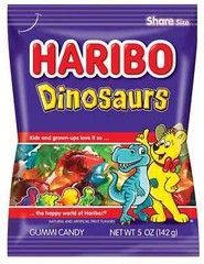 HARIBO Gummi Candy, Dinosaurs Gummy Candy, 5 Ounce Share Size Bags (Pack of 2)