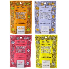 Gem Ginger Candy Chewy Chews 1.25 Ounce (Pack of 4), Assorted