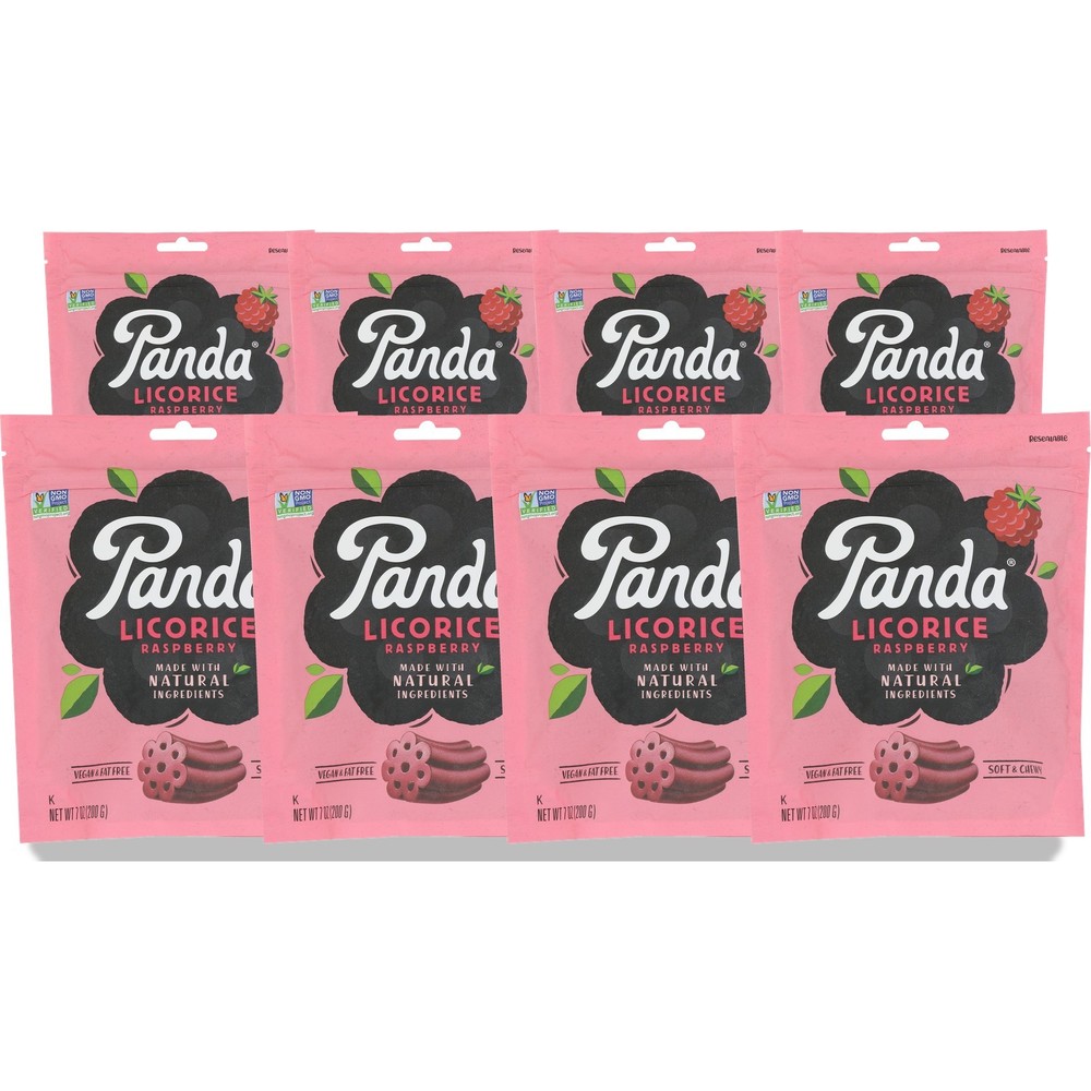 Panda Licorice Raspberry Soft Chews 7 Oz 8 Pack