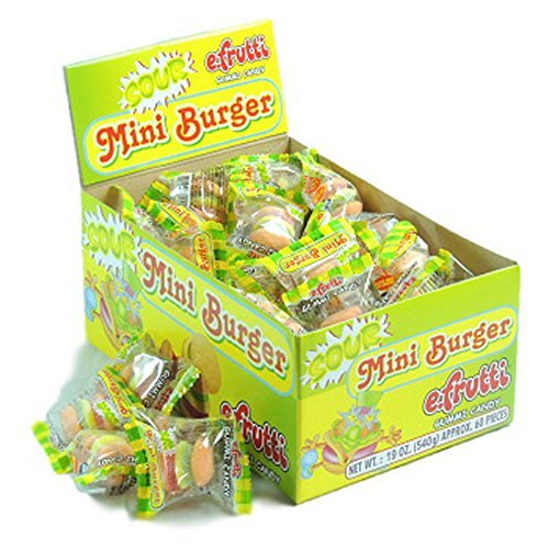 E.Frutti, Sour Mini Burger Gummi, Count 60 (0.31 oz) – Sugar Candy / Grab