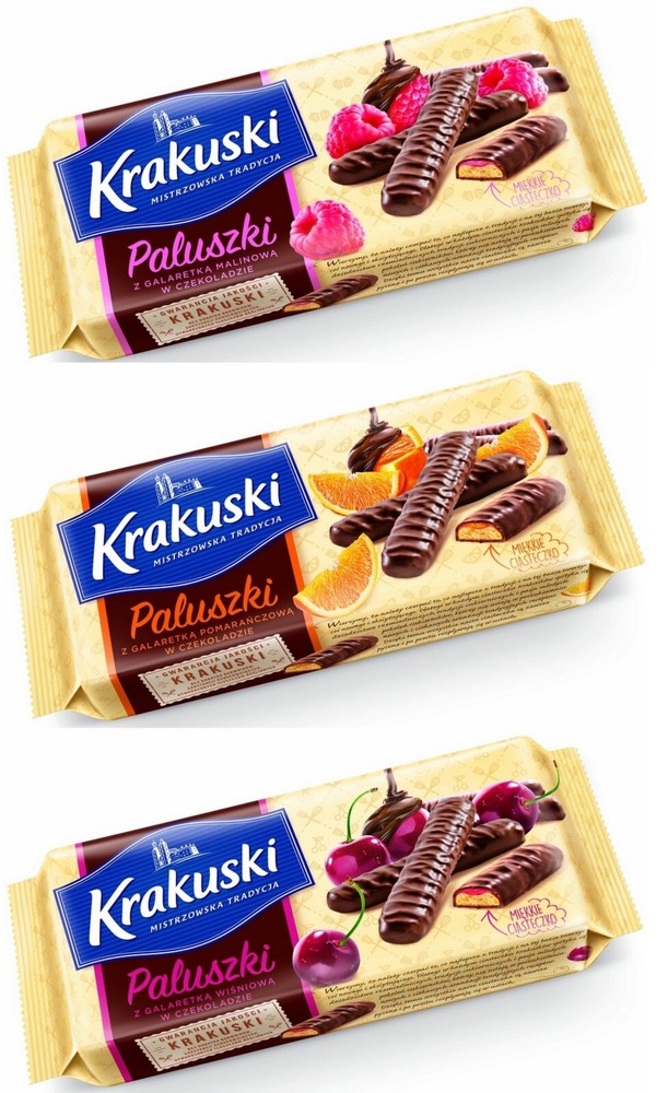 Bahlsen KRAKUSKI Sticks with Jelly in Chocolate 144g – 3 Flavours To Choose