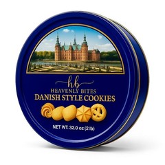 Richly Buttery Danish Style Cookies – 32 oz Metal Tin 6 Pack for All Occasions