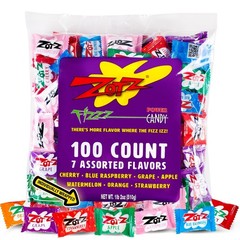 Zotz Fizzy Candy Bag Assorted Flavors 100 Count Bag