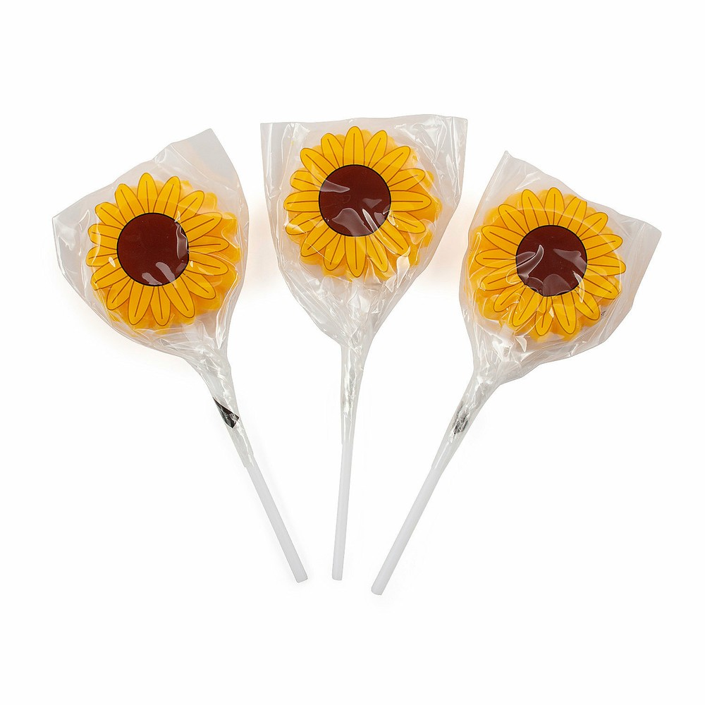 Sunflower Lollipops, Candy -12 Pieces