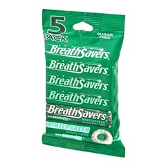 BreathSavers Wintergreen Sugar Free Mints- 5 PK 5 Count (Pack of 1), White