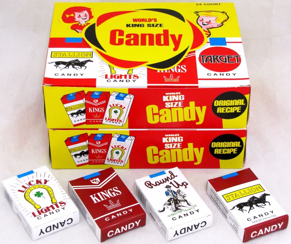 Worlds King Size Candy Cigarettes 2 Boxes 48 Packs Total Bulk Sticks Candies
