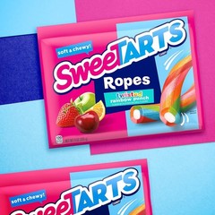 Ropes, Candy, Twisted Rainbow Punch, Soft and Chewy, 9 oz Pack of 3