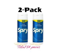 Xylitol Chewing Gum PEPPERMINT Xylitol, 2 Pack Sugar-Aspartame Free 54 Pcs Total