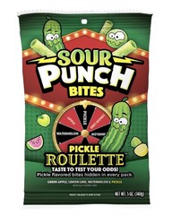 Sour Punch Bites Pickle Roulette, 5 Oz Bag 5 Ounce (Pack of 1)