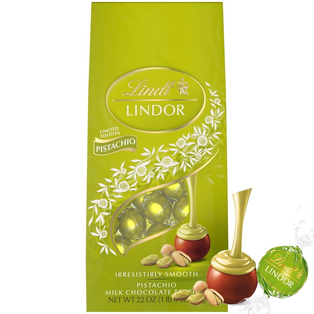 *COSTCO SiZe* Lindt Lindor 22 oz PISTACHIO Milk Chocolate Truffles * BB 8/2026 *