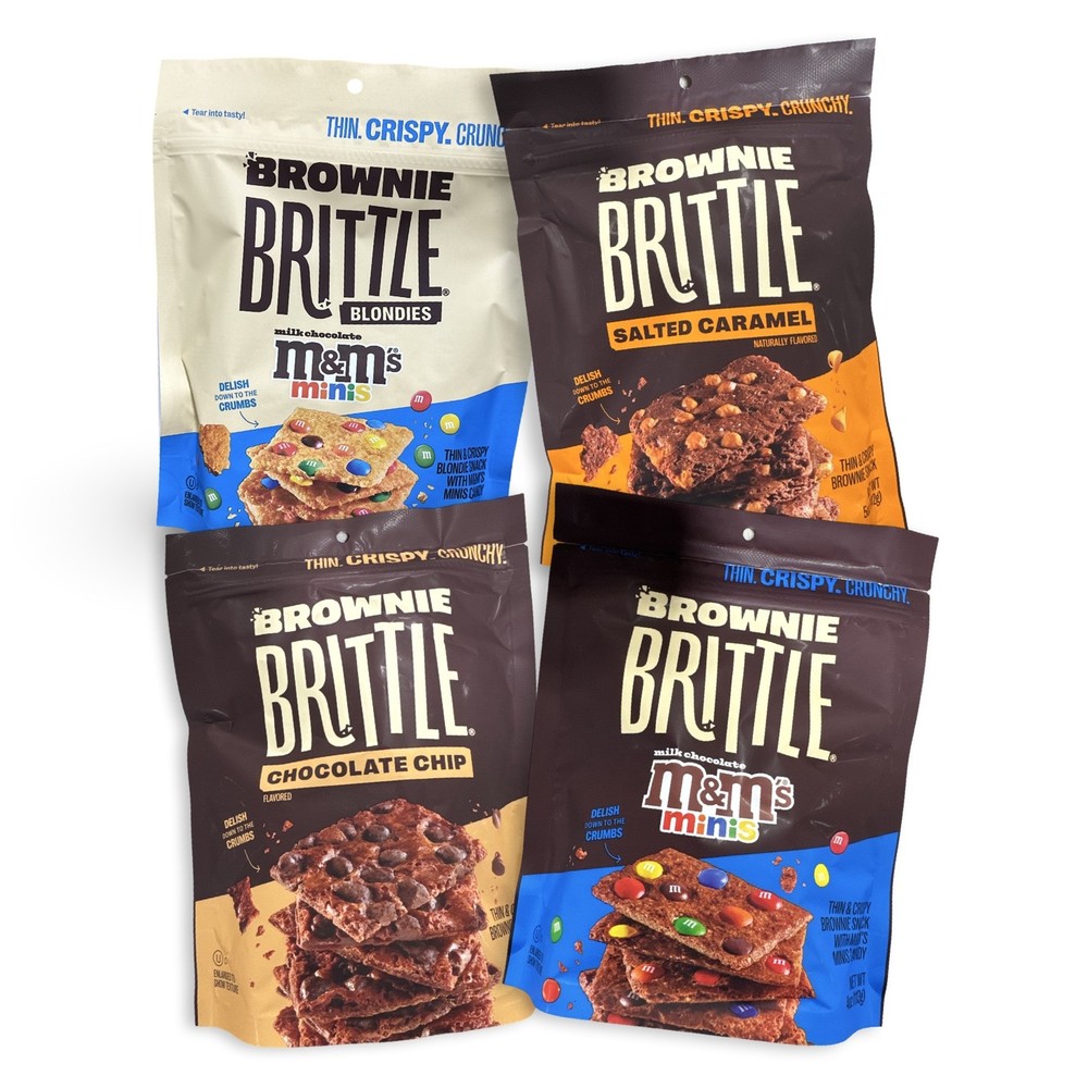 Sheila G’s Brownie Brittle Variety Pack. 4 Flavors: Chocolate Chip, Blondie M&M,