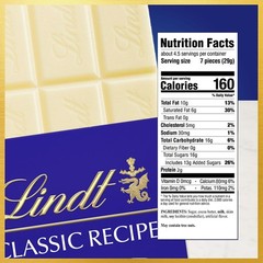 Lindt Classic White Chocolate Candy Bar 4.4 oz 2 Pack Premium Chocolate