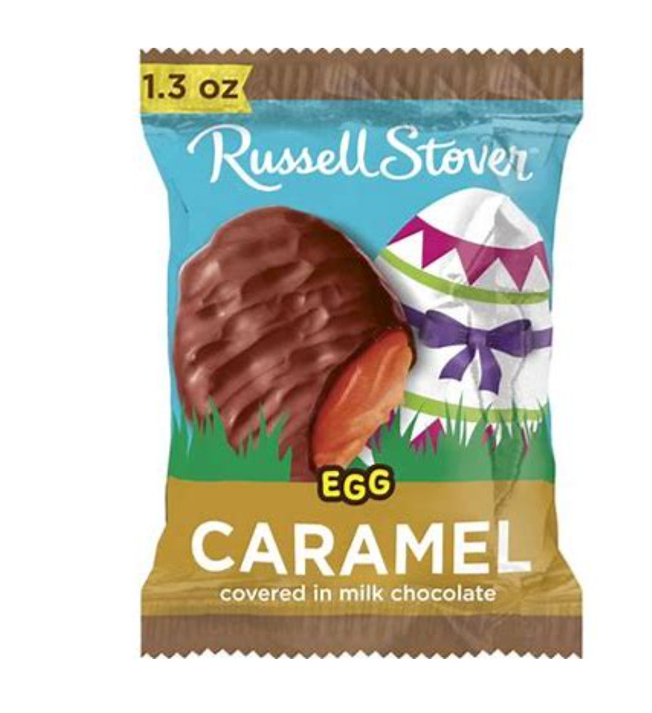 18 Pack Russell Stover Easter Caramel Milk Chocolate Easter Egg, 1.3 oz each