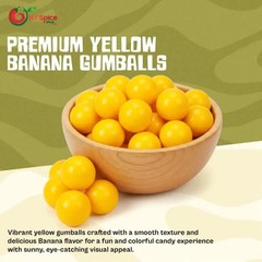 Premium Yellow Banana Flavor Gumballs – Sweet Fruity Chewing Gum Candy – 1lb-5lb