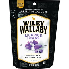 Wiley Wallaby Black Licorice 7.05 Oz. Licorice Beans KEC120078 Wiley Wallaby