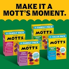 Mott’s Assorted Fruit Flavored Snacks – 40 Pack – Gluten Free Gummies