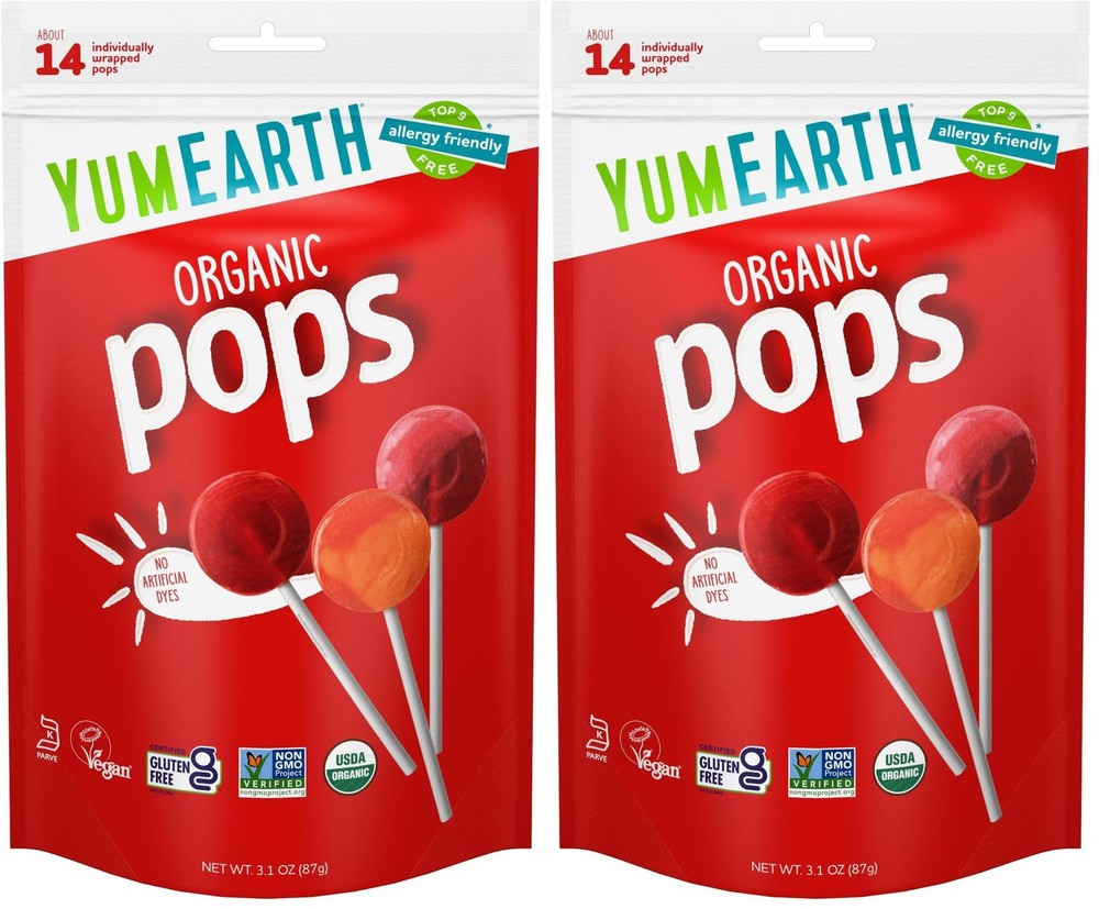 YumEarth Organic Pops Variety Pack, 14 Fruit 14 Count (Pack of 2), Assorted