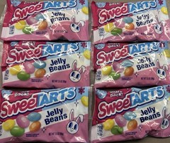 New Lot of 6 SweeTarts JELLY BEANS Chewy Assorted Fruit Candies 3.5oz Exp 9/2026