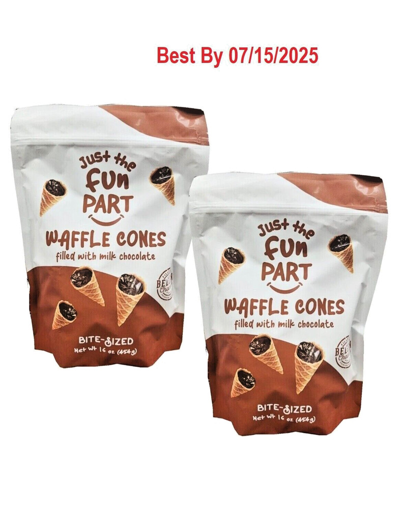 2-PACK Just The Fun Part Chocolate Filled Cones 16 OZ each pack