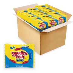 SWEDISH FISH Mini Soft Chewy Candy, Bulk Candy, 140 Snack Packs