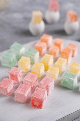 Elegant Turkish Delight Box 7oz Halal Fruit Flavors Great Gift