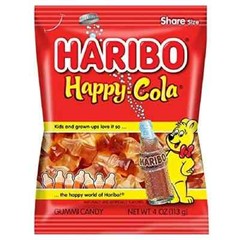 2 Haribo Gummi Candy, Happy Cola, 4 Ounce Bags