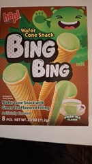 hapi Bing Bing Wafer Cone Snack Green Tea Flavor 8 Pack Box 71.2g