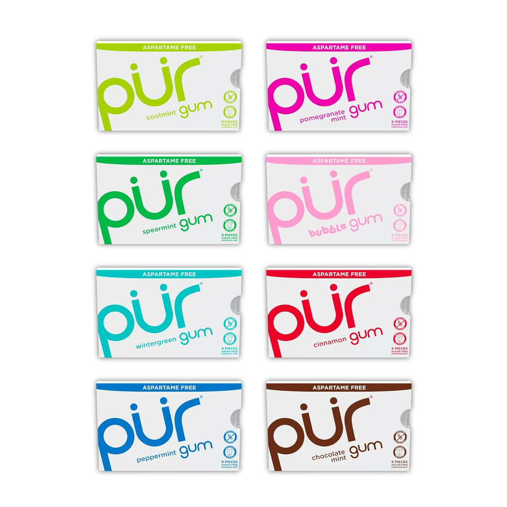 PUR Gum | Aspartame Free Chewing Gum | 100% Xylitol | Natural Flavored Gum, Vari