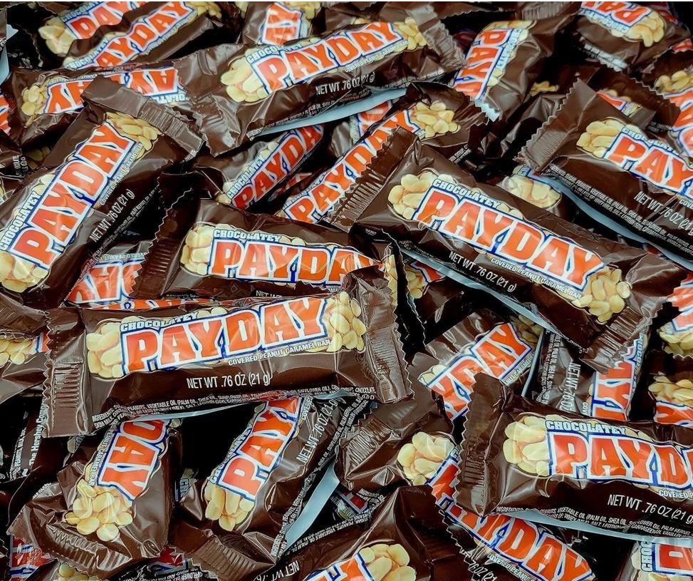 2 LBS PAYDAY CHOCOLATE PEANUTS SNACK SIZE BAR DELICIOUS IndividuallY Wrap BULK