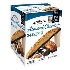 Nonni’s Biscotti Almond Chocolate 24 Count Individually Wrapped Italian Treats